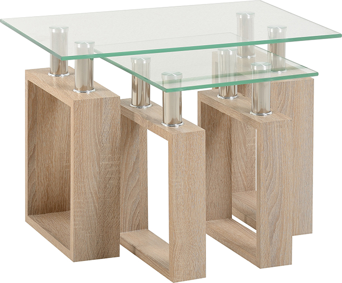 Milan Nest Of Tables In Sonoma Oak Effect - Click Image to Close